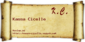 Kassa Cicelle névjegykártya